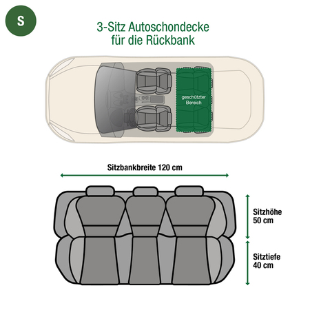 Doctor Bark 3-Sitz Autoschondecke für die Rückbank verschiedene