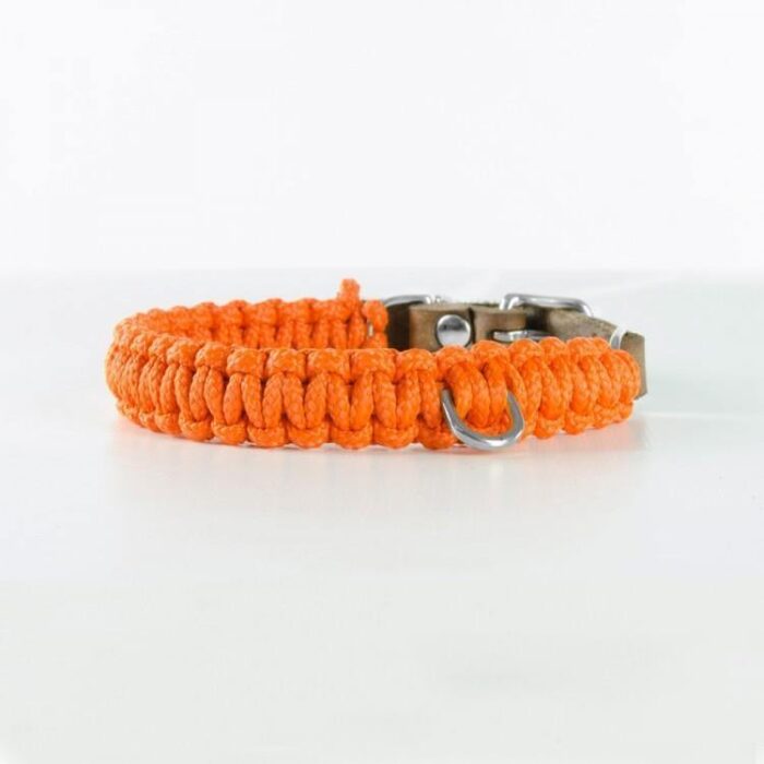 Molly and Stitch Hundehalsband Touch of Leather pumpkin silber