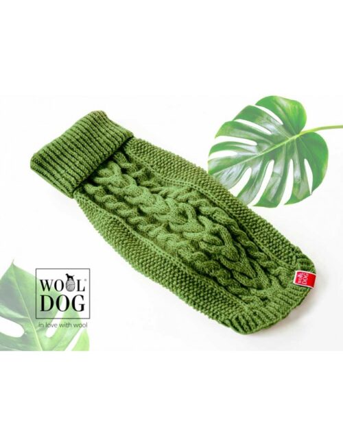 Wooldog Classic Hundepullover monstera grün