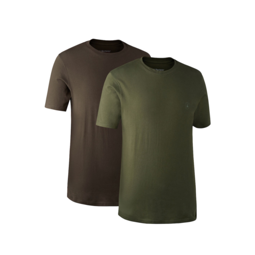 Deerhunter Herren T-Shirt 2er Pack grün-braun XL